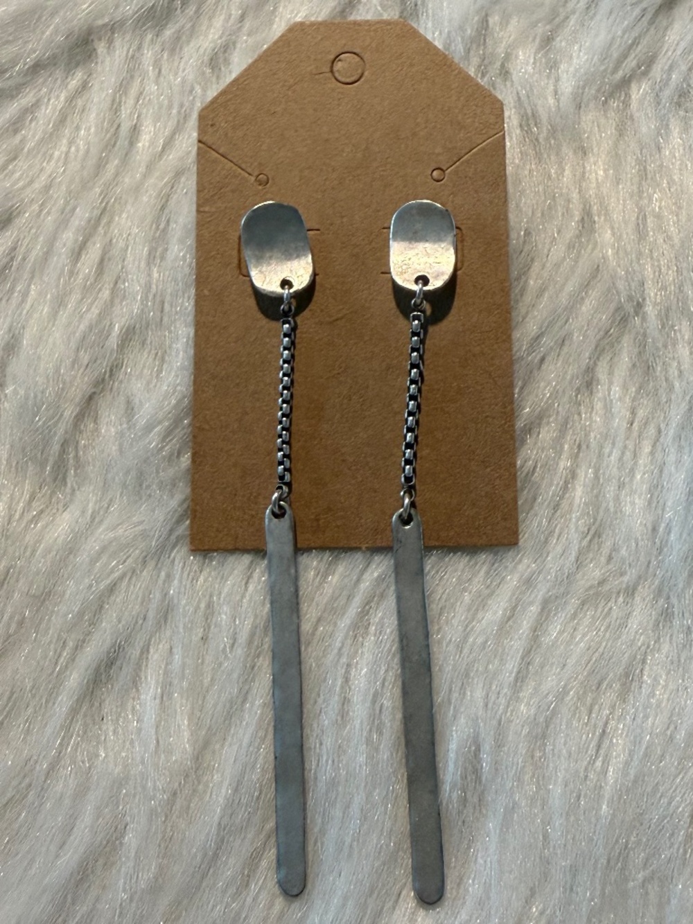 Chico's Long Vertical Sliver Dangling Earrings